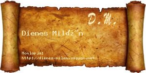 Dienes Milán névjegykártya
